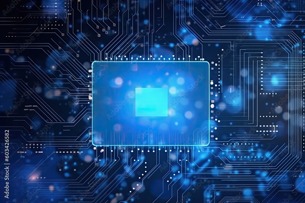 Aufkleber artificial intelligence and humanoid head with neural network, quantum computing, advanced robotics,