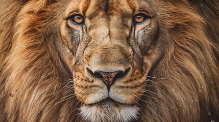 Naklejka premium lion head close up