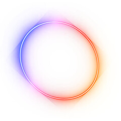 Gradient oblique circle colorful bright neon border