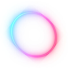 Gradient oblique circle colorful bright neon border