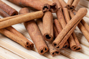 close-up of cinnamon, Cinnamon is a type of spice that has health benefits