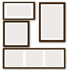set of frames isolated on white, frame, photo frame, picture frame, baguette, diploma frame