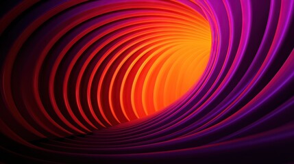  an abstract image of a purple and orange tunnel with a bright orange center in the center of the tunnel is a bright orange center in the center.  generative ai