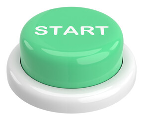 3D button. Start button. 3D illustration.