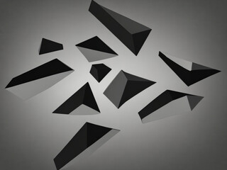 3D background with black, white and grey colours created with generative AI technology