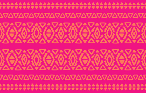 Native Ikat seamless pattern. Vector geometric Tribal African Indian traditional embroidery background. Bohemian fashion. Ethnic fabric carpet batik ornament chevron textile decoration wallpaper