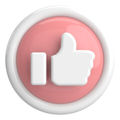 Like button. Like icon. 3D illustration.