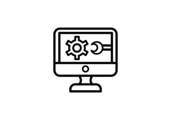 computer repair logo icon vector logo