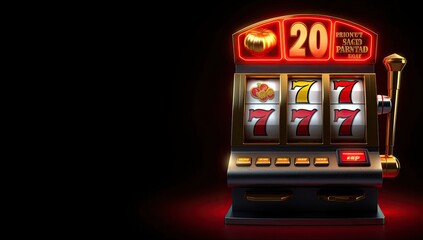 Banner Of Isolated Casino Slot Machine Background Generative AI