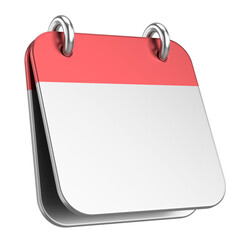 Empty calendar. 3D calendar. 3D illustration.