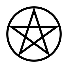 Pentagram symbol. Religion icon sign. Vector illustration image.