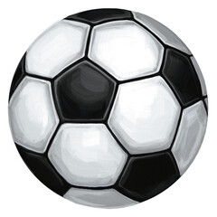 A painted soccer ball in black and white