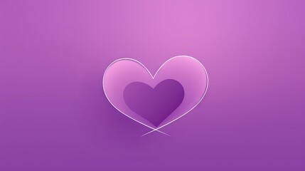  a purple heart on a purple background with a white line in the middle of it and a white line in the middle of the heart.  generative ai
