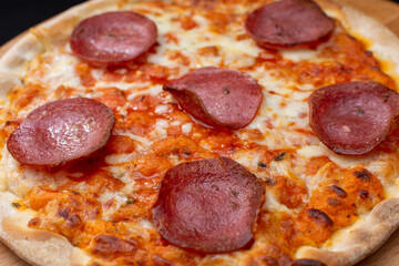 Italian pizza with cheese and sausage