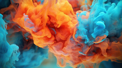 Fototapeta premium Chromatic Rhapsody: Abstract Symphony of Blue and Orange. Generative AI