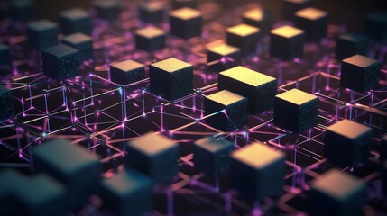 Blockchain Network Powered by AI - obrazy, fototapety, plakaty