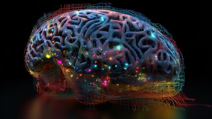 Advanced AI Brain Processing Information