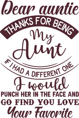 Fototapeta premium Auntie graphic T-shirt Design