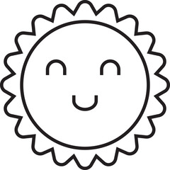 funny Sun outline icon