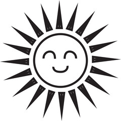 smiling Sun outline icon