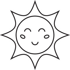 funny Sun outline icon