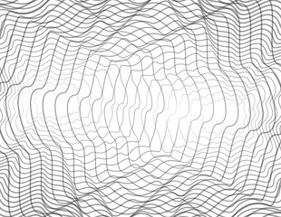 Psychedelic abstract horizontal pattern Wireframe illustration