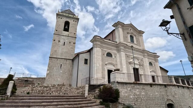 The medieval architecture of Capracotta, a village in the mountains of Molise in Italy.