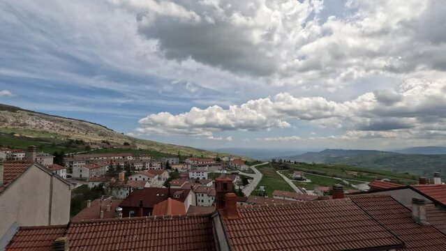 Panoramic view of Capracotta, a village in the mountains of Molise in Italy.