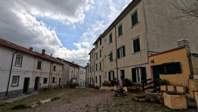 The medieval architecture of Capracotta, a village in the mountains of Molise in Italy.