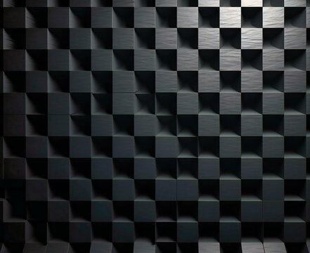 black abstract geometric checkerboard pattern