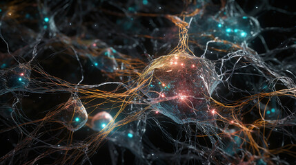 A network of interconnected neurons in the brain, representing the intricate neural connections Generative AI