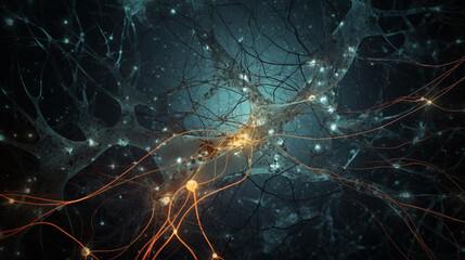 A network of interconnected neurons in the brain, representing the intricate neural connections Generative AI