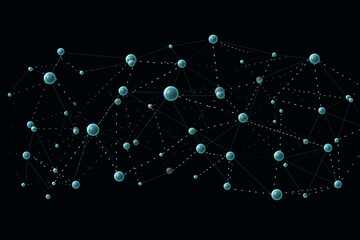 A simple graphic representation of interconnected dots symbolizing network connections Generative AI