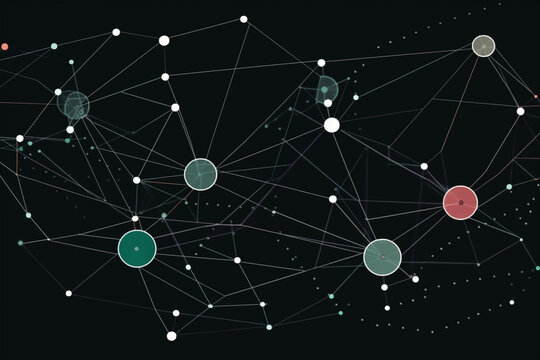 A simple graphic representation of interconnected dots symbolizing network connections Generative AI
