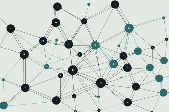 An uncluttered and precise network diagram formed by interconnected dots Generative AI
