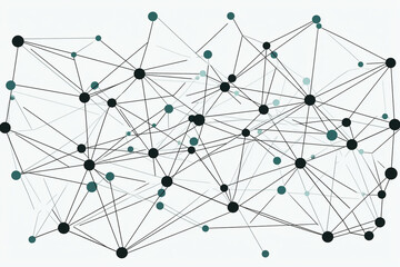A minimalistic and well-structured network diagram formed by interconnected dots Generative AI