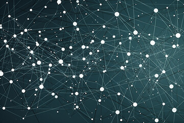 Obraz premium A minimalistic and well-structured network diagram formed by interconnected dots Generative AI