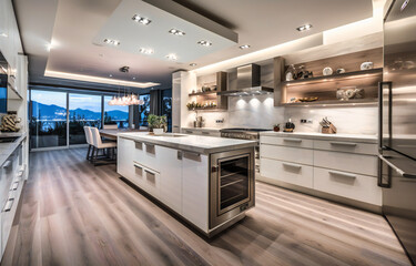 this kitchen is full of white, stainless steel and wood