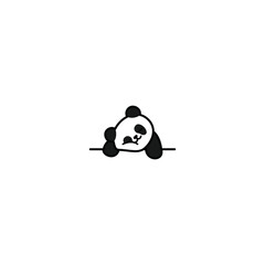 Cute lazy panda sleeping cartoon, vector illustration