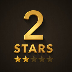 rating scale from 1 to 5 stars, golden 3d test on dark background, 3d rendering