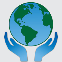 globe in hands