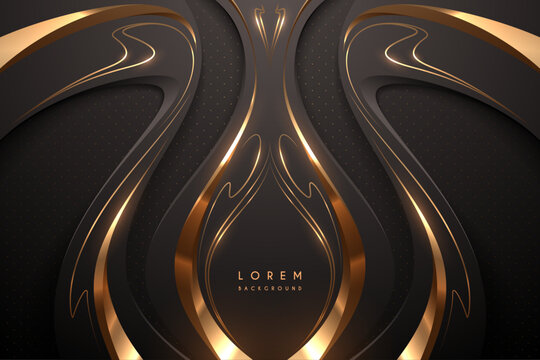 Abstract golden lines ornate background