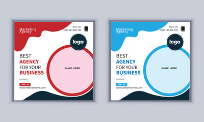 Digital marketing agency social media design vector template