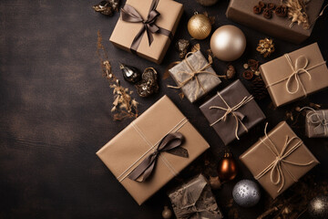 Naklejka premium A bunch of presents with a ribbon tied around them