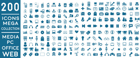Fototapeta na wymiar set of icons | premium Quality Universal pack with PC,MEDIA AND WEB OFFICE MEGA Icon pack with addition Normal Routine Big Icon Collection Vector Design Eps 10.
