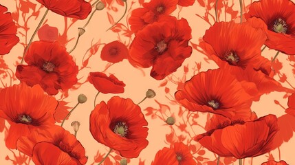 a bunch of red flowers on a white background with a red background and a red and white background with a bunch of red flowers on it.  generative ai
