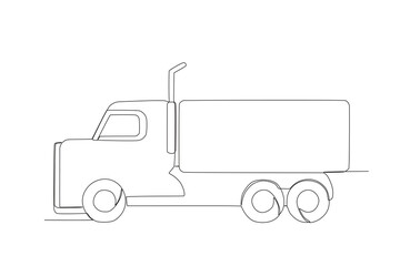 Side view of a pickup truck. Dia do motorista one-line drawing