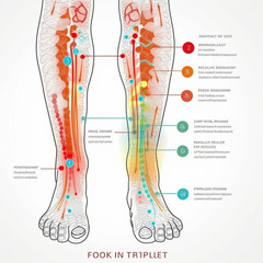 Anatomie der Füße: Ein detailliertes Reflexzonen-Poster