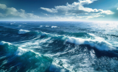 looking down at the waves on the ocean