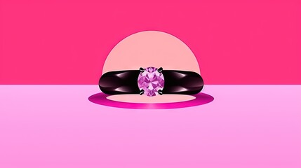  a pink background with a black ring and a pink background with a black ring and a pink background with a pink ring and a black ring.  generative ai